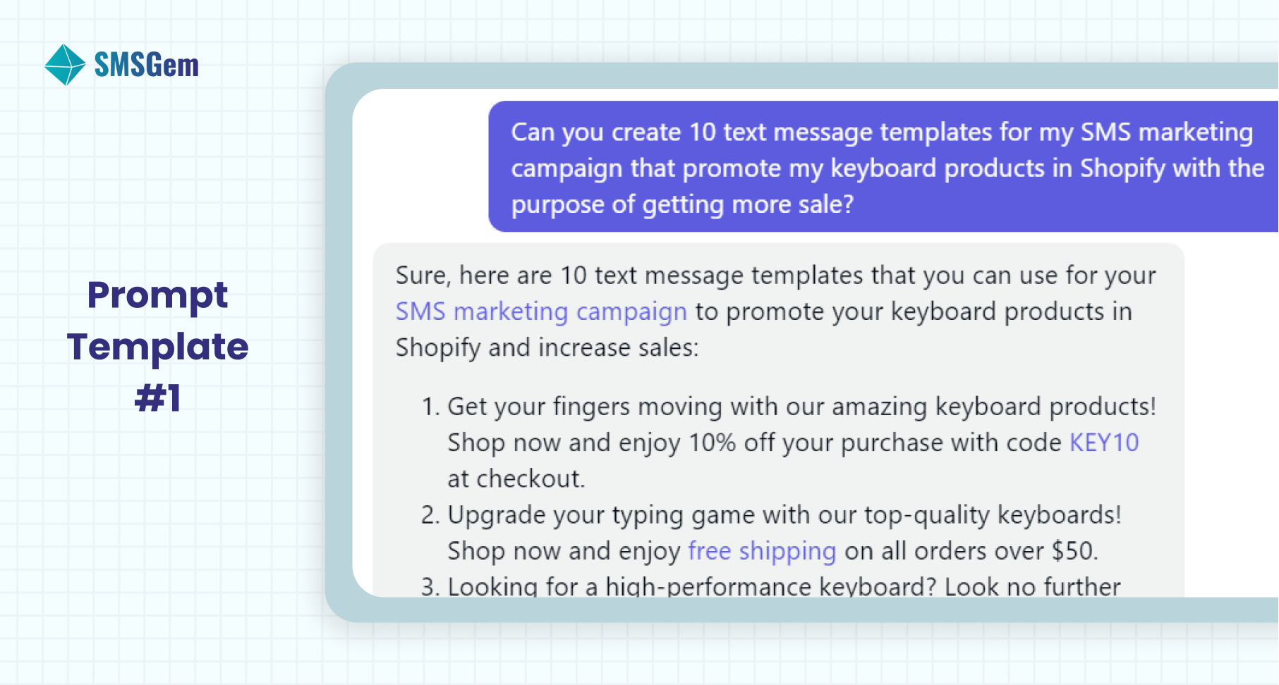 CHatGPT Prompt for SMS Marketing